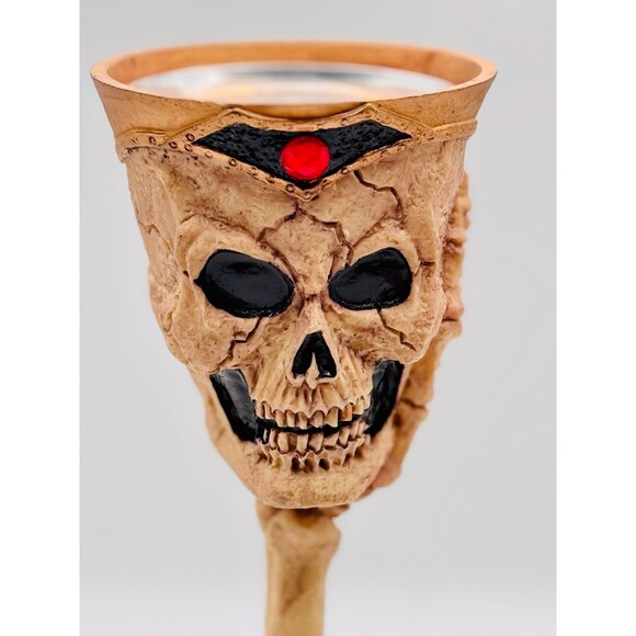 Halloween Resin Skeleton Pillar Candlestick Holder 8" Scary Spooky Decorations - Picture 5 of 11